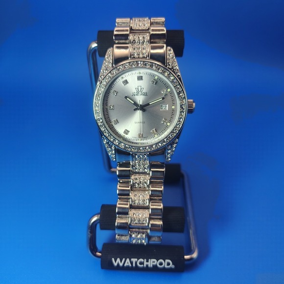 Vintage 2014 Jean Paul NY Date Crystal Bezel 35mm Women\'s Quartz Watch *Mint main image 9